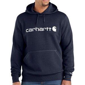 CARHARTT Force Delmont Men's Navy Hoodie | Medium Relaxed Fit